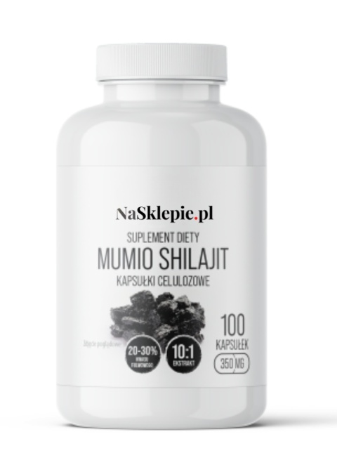 Mumio Shilajit Ekstrakt 20-30% Kwas Fulwowy – Kapsułki 350 mg (100 szt.)